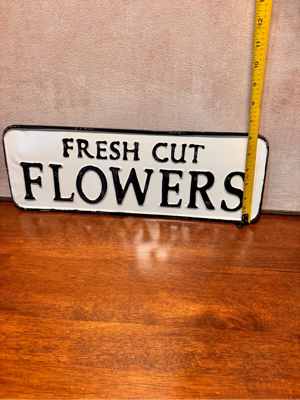 Fresh Cut Flowers Metal Sign - White and Black - Picture 3 of 5
